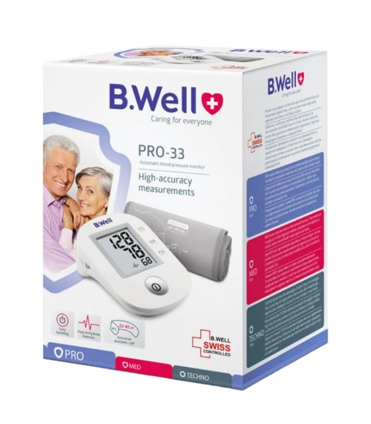 فشارسنج بازویی PRO -33 با آداپتور B.Well Swiss